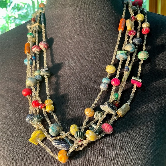 Susie Blue Boho 5-Strand Beaded Necklace - Picture 10 of 10